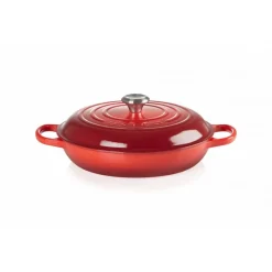 LE CREUSET Faitout|Faitout Cerise en Fonte avec Intérieur Sable 30 cm Signature