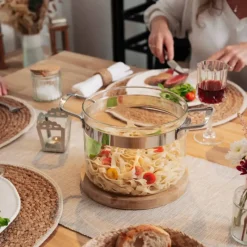 MASTRAD Faitout|Faitout en Verre avec Couvercle 20 x H 15 cm Belissam