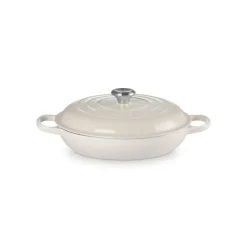 LE CREUSET Faitout|Faitout Meringue en Fonte avec Intérieur Sable 30 cm Signature