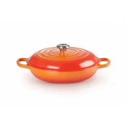 LE CREUSET Faitout|Faitout Volcanique en Fonte avec Intérieur Sable 30 cm Signature