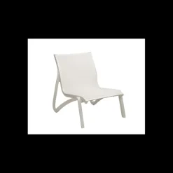 GROSFILLEX Mobilier Lounge|Salon De Jardin Professionnel|Fauteuil Conversationnel Blanc Glacier Toile Blanche Sunset