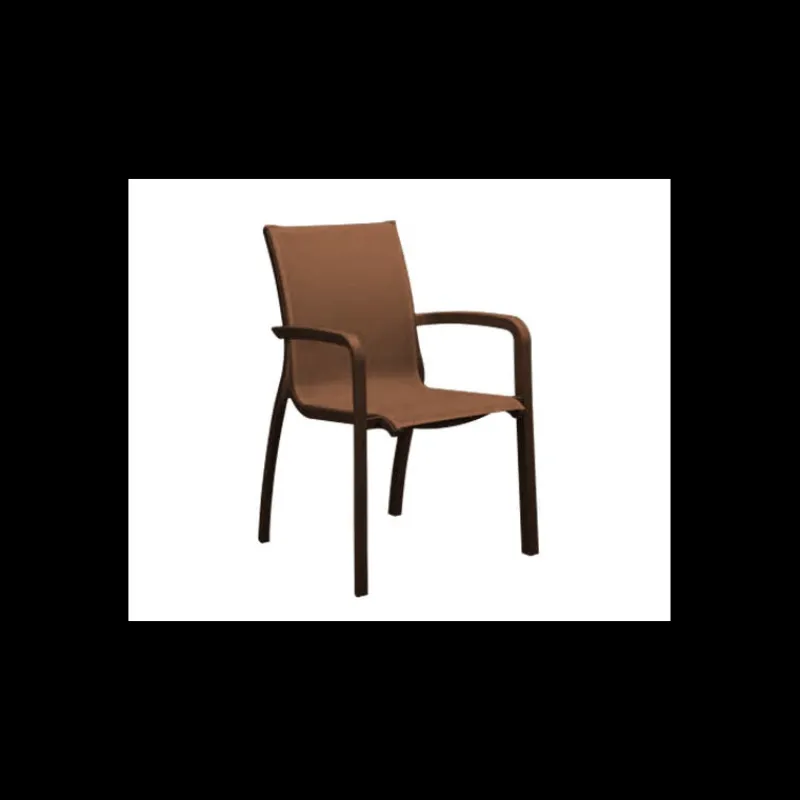GROSFILLEX Mobilier Terrasse Restaurant|Fauteuil d'extérieur Bronze et Toile Cognac Sunset