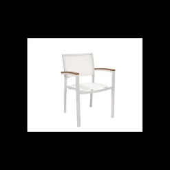 EZPELETA Mobilier Terrasse Restaurant|Fauteuil en Aluminium Laqué Monaco Blanc