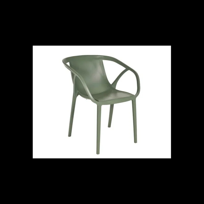 EZPELETA Mobilier Terrasse Restaurant|Fauteuil en Polypropylène effet Chevrons Hop Olive