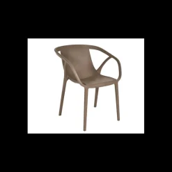 EZPELETA Mobilier Terrasse Restaurant|Fauteuil en Polypropylène effet Chevrons Hop Taupe