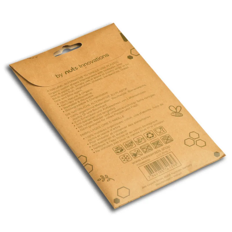 NUTS Conservation|Feuille Emballage Alimentaire Cire Abeille (x5)