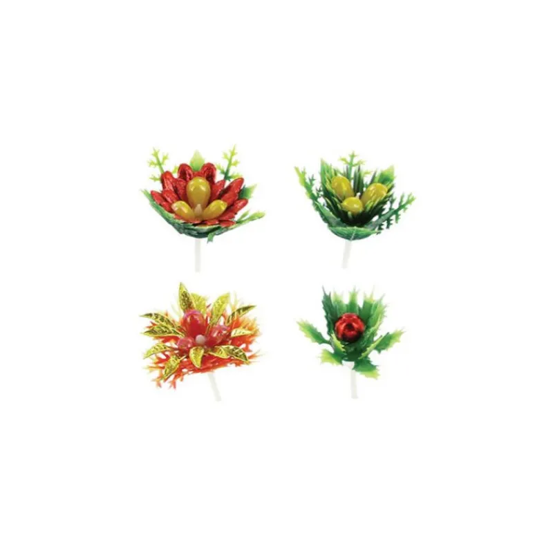 MALLARD FERRIERE Décoration Gâteau|Feuilles de Houx sur pique Assortiment x72
