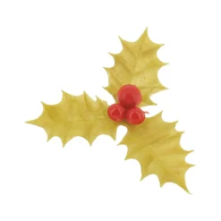 MALLARD FERRIERE Décoration Gâteau|Feuilles de Houx Triple Dorées x144
