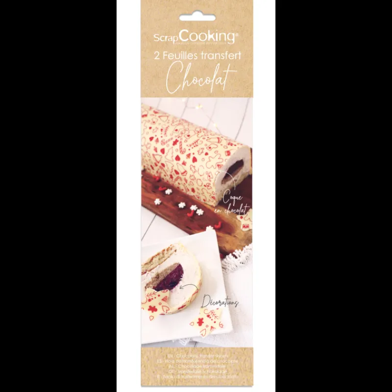 SCRAPCOOKING Décoration Comestible|Feuilles de Transfert Chocolat Noël (x2)