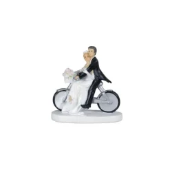 MALLARD FERRIERE Décoration Gâteau|Figurine Mariage Couple à Vélo 13 cm (x2)