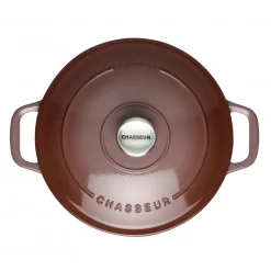 CHASSEUR Cocotte En Fonte|FIN DE SERIE Cocotte en Fonte Ronde 20 cm Bois de Rose