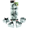 IBILI Emporte Pièce - Découpoir Pâtisserie|FIN DE SERIE Lot 4 Emporte-Pièces Inox Coeur, Triangle, Étoile et Cercle 8 cm