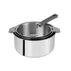 CRISTEL Batterie De Cuisine|Casseroles|FIN DE SERIE Lot de 3 Casseroles inox avec Poignée Grise Mutine Amovible