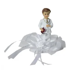 CUISINEADDICT Décoration Gâteau|FIN DE SERIE Sujet Communion Garçon Ruban Blanc 10 cm