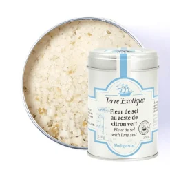 TERRE EXOTIQUE Sel|Fleur de Sel au Zeste de Citron Vert 110 g