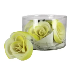 MALLARD FERRIERE Décoration Comestible|Fleur en sucre Roses - nuancées Jaune Ø5 cm (x5) Mallard Ferrière