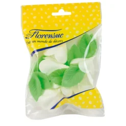 FLORENSUC Décoration Comestible|Fleurs de rose blanche x6, grandes feuilles x12 - en Azyme