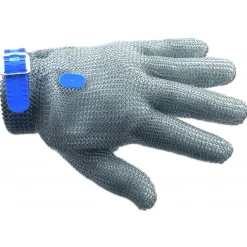 ARCOS Gant Anti Coupure|Gant de Protection en Cotte de Maille L Bleu