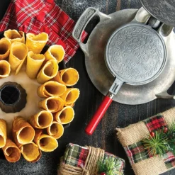 NORDIC WARE Gaufrier|Gaufrier Norvégien Krumkake Fonte d'Aluminium Ø13 cm