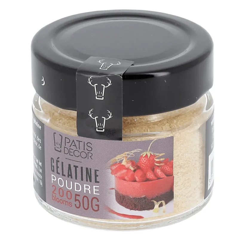 PATISDECOR Additifs Alimentaires|Gélatine Bovine en Poudre 200 Blooms 50 g Patisdécor
