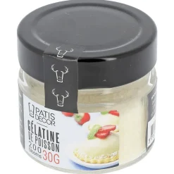 PATISDECOR Additifs Alimentaires|Gélatine de Poisson en Poudre 200 Blooms 30 g Patisdécor