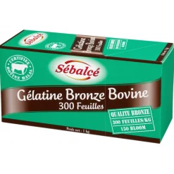 SEBALCE Additifs Alimentaires|Produits Pâtisserie|Gélatine en feuilles bronze bovine Halal x 300