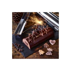 DE BUYER Moules À Gâteaux|Gouttière à Bûche Ronde Démontable Inox 30.5 x 8.5 x 7.2 cm