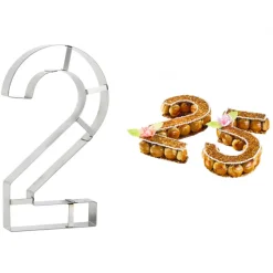 MALLARD FERRIERE Cercle À Patisserie|Emporte Pièce - Découpoir Pâtisserie|Grand Emporte Pièce Inox Chiffre 2 32x18 cm