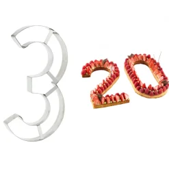 MALLARD FERRIERE Cercle À Patisserie|Emporte Pièce - Découpoir Pâtisserie|Grand Emporte Pièce Inox Chiffre 3 32x16 cm