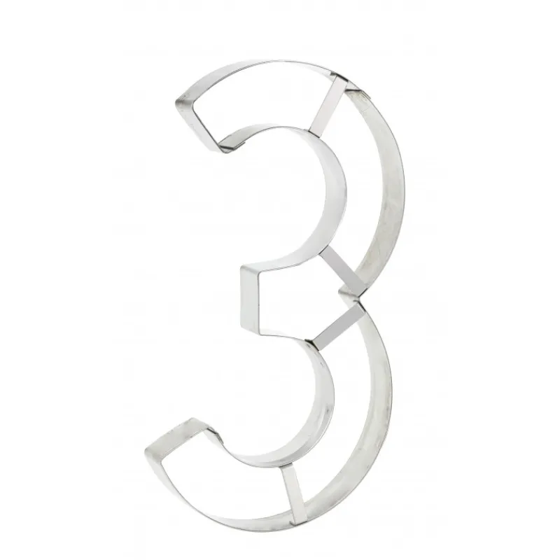 MALLARD FERRIERE Cercle À Patisserie|Emporte Pièce - Découpoir Pâtisserie|Grand Emporte Pièce Inox Chiffre 3 32x16 cm