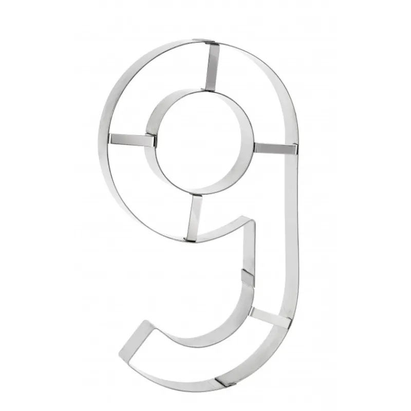 MALLARD FERRIERE Cercle À Patisserie|Emporte Pièce - Découpoir Pâtisserie|Grand Emporte Pièce Inox Chiffre 6 ou 9 32x18 cm (x1)