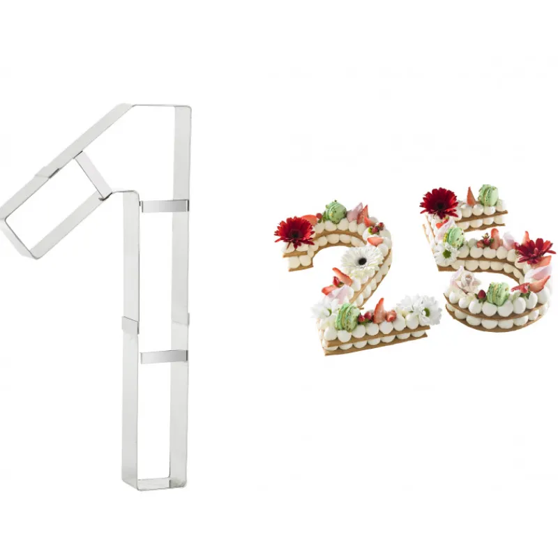 MALLARD FERRIERE Cercle À Patisserie|Emporte Pièce - Découpoir Pâtisserie|Grand Emporte Pièce Inox Chiffre 1 32x16 cm