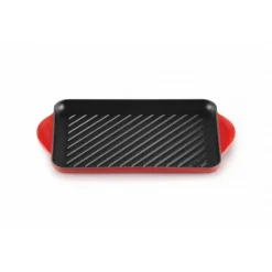 LE CREUSET Plat De Cuisson|Grills|Gril en Fonte Rectangulaire 32 cm Cerise
