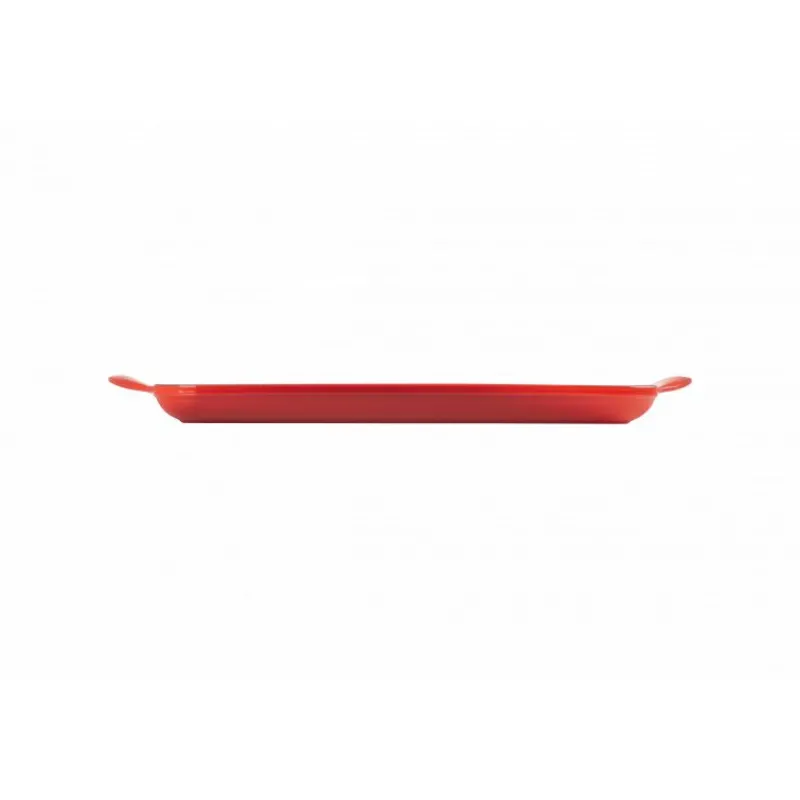 LE CREUSET Plat De Cuisson|Grills|Gril en Fonte Rectangulaire 32 cm Cerise