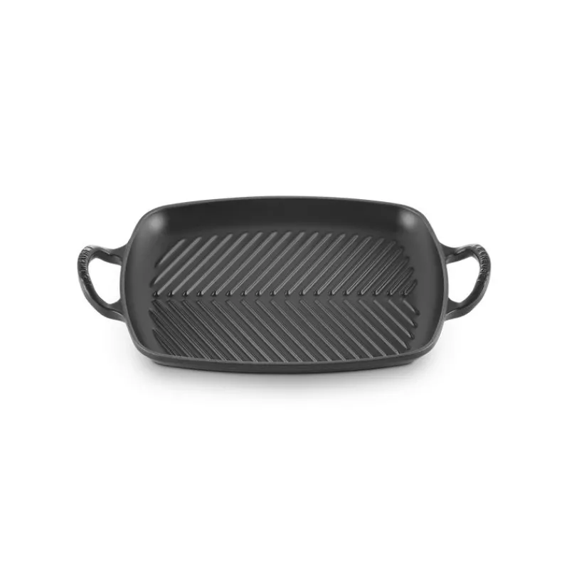 LE CREUSET Plat De Cuisson|Grills|Gril en Fonte Rectangulaire 30 cm Noir Mat