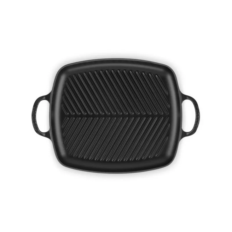 LE CREUSET Plat De Cuisson|Grills|Gril en Fonte Rectangulaire 30 cm Noir Mat