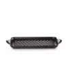 LE CREUSET Plat De Cuisson|Grills|Gril en Fonte Rectangulaire 32 cm Noir Mat