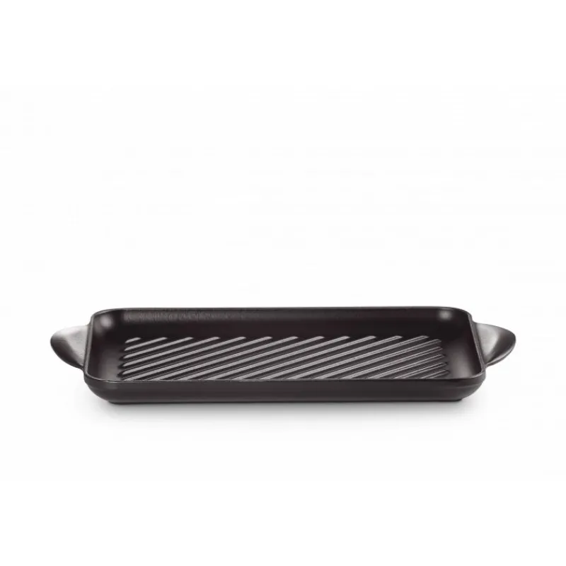 LE CREUSET Plat De Cuisson|Grills|Gril en Fonte Rectangulaire 32 cm Noir Mat