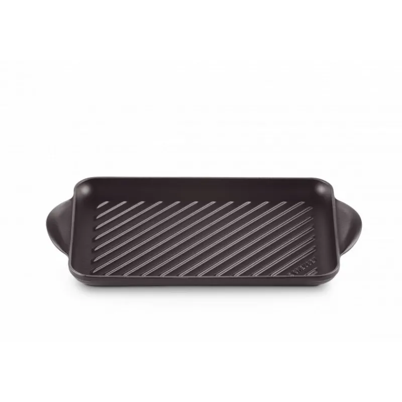 LE CREUSET Plat De Cuisson|Grills|Gril en Fonte Rectangulaire 32 cm Noir Mat