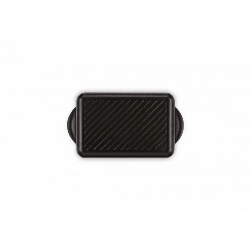 LE CREUSET Plat De Cuisson|Grills|Gril en Fonte Rectangulaire 32 cm Noir Mat