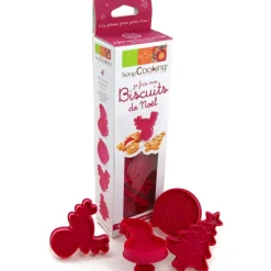 SCRAPCOOKING Emporte Pièce - Découpoir Pâtisserie|Kit 4 découpoirs à éjecteurs pour Biscuits Noël