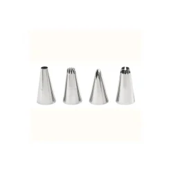 WILTON Douilles Pâtisserie|Kit 4 douilles pâtissières Bordures Inox