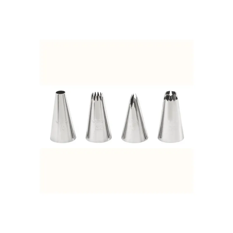 WILTON Douilles Pâtisserie|Kit 4 douilles pâtissières Bordures Inox