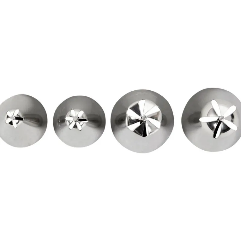 WILTON Douilles Pâtisserie|Kit 4 Douilles Pâtissières Inox Fleurs