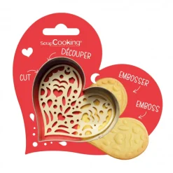 SCRAPCOOKING Emporte Pièce - Découpoir Pâtisserie|Kit Biscuit Cœur 7,6 cm