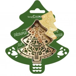 SCRAPCOOKING Emporte Pièce - Découpoir Pâtisserie|Kit Biscuit de Noël Sapin 8,2 cm