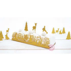 SCRAPCOOKING Décoration Gâteau|Kit Déco Bûche de Noël Dorée Forêt Enchantée