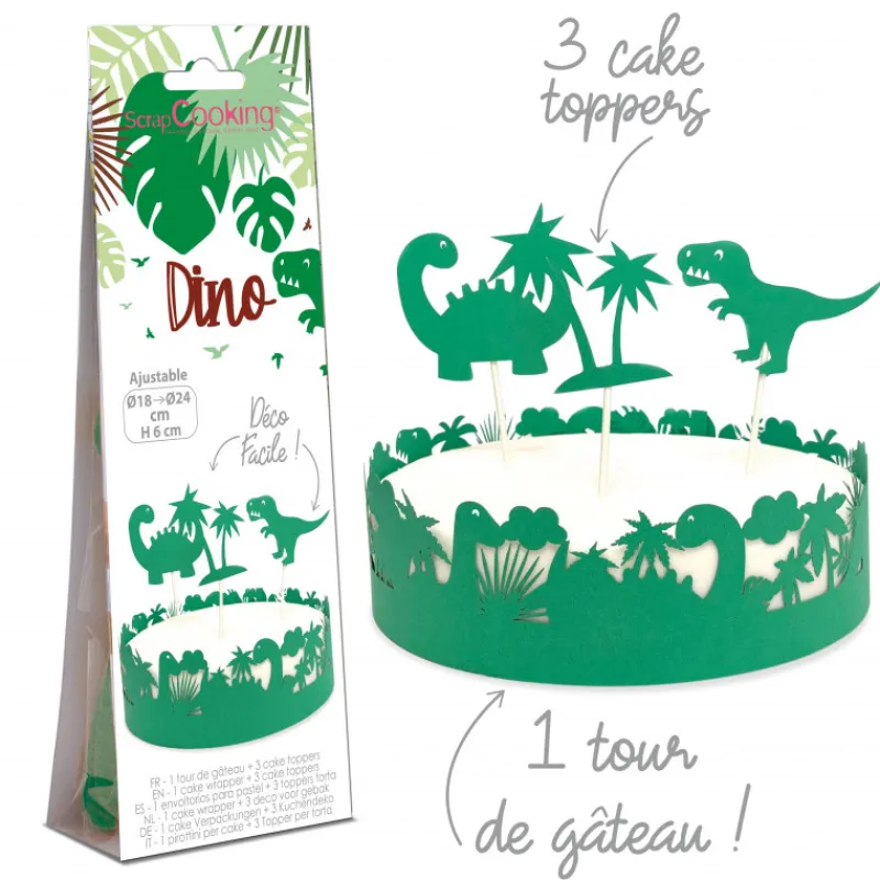 SCRAPCOOKING Décoration Gâteau|Kit Décor Gâteau Dinosaure (4 pièces)