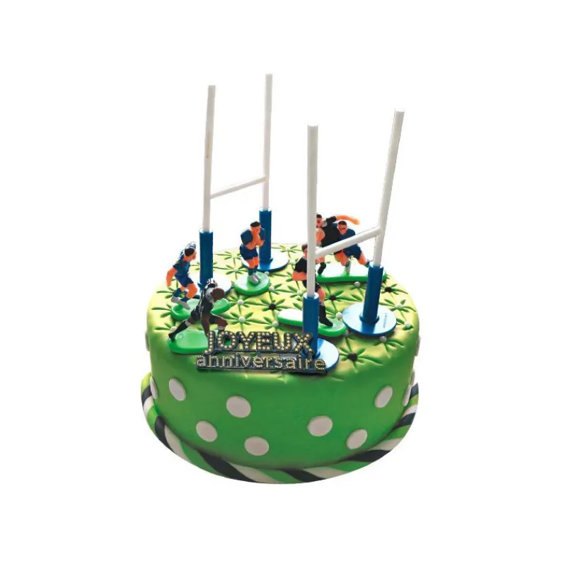 GATODECO Décoration Gâteau|Kit Décor Gâteau Rugby (8 pièces)