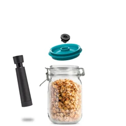 AIRTENDER Machine Sous Vide|Conservation|Kit de Mise Sous-Vide 3 Bocaux Kilner 1,5 L avec Couvercles et Pompe